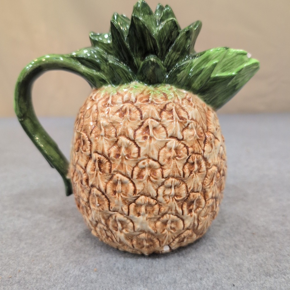The Haldon Group 1986 Ceramic Pineapple Pitcher Creamer Yellow Green Vintage - Picture 4 of 8